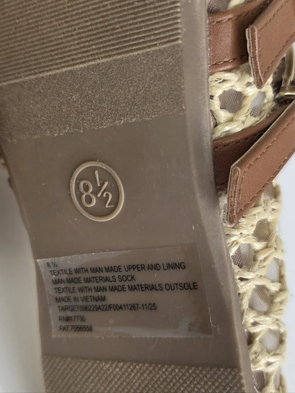 Universal Thread Cream Woven Mary Jane Flats with Brown Straps!